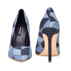 Pumps | Nine West Womens Tatiana Pointy Toe aPumps Denim Patchwork
